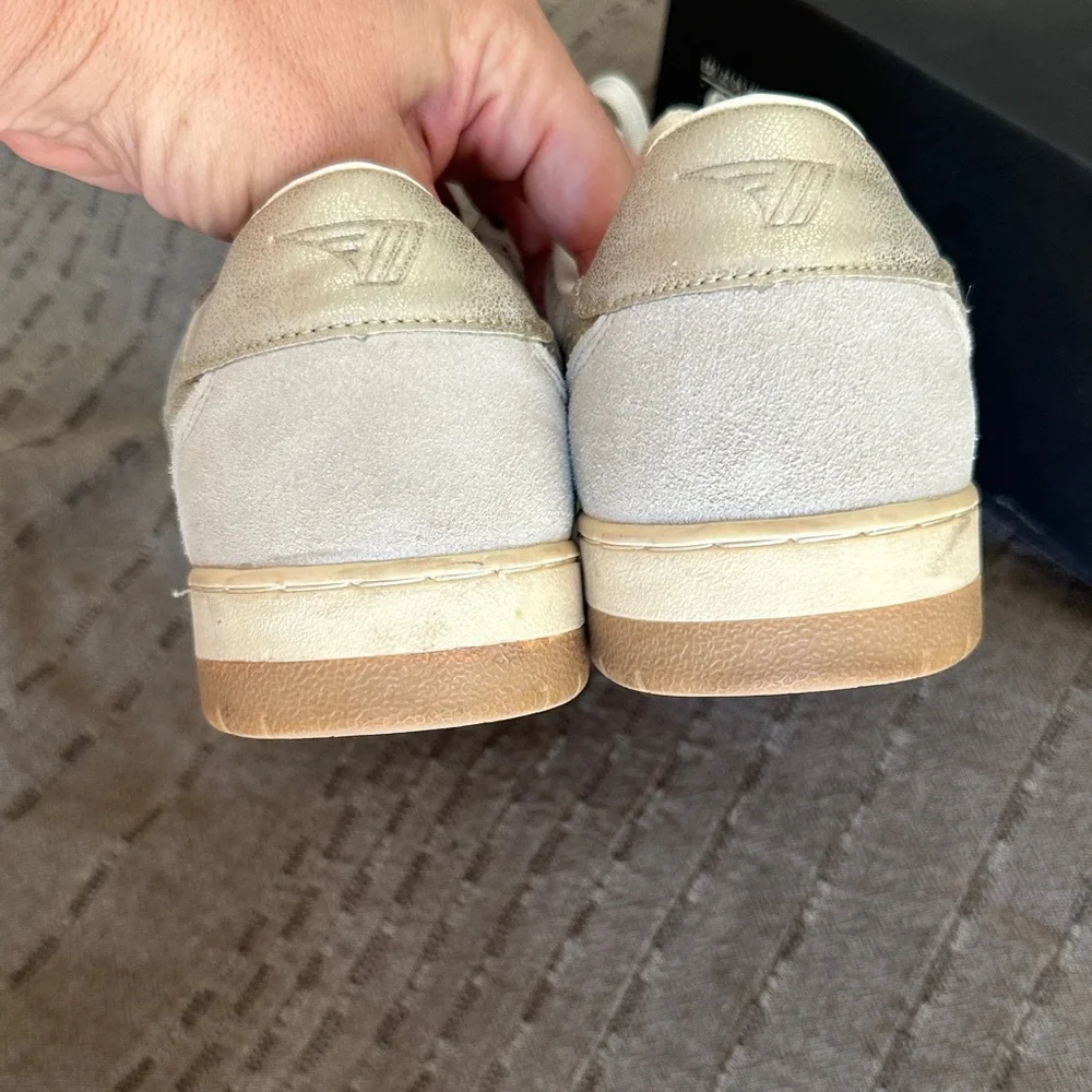 Gola Matallic Suede Court Sneakers - Cream - Picture 5 of 8